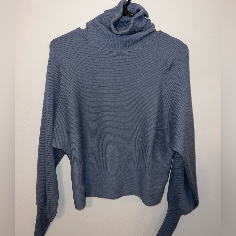 Grey blue turtleneck